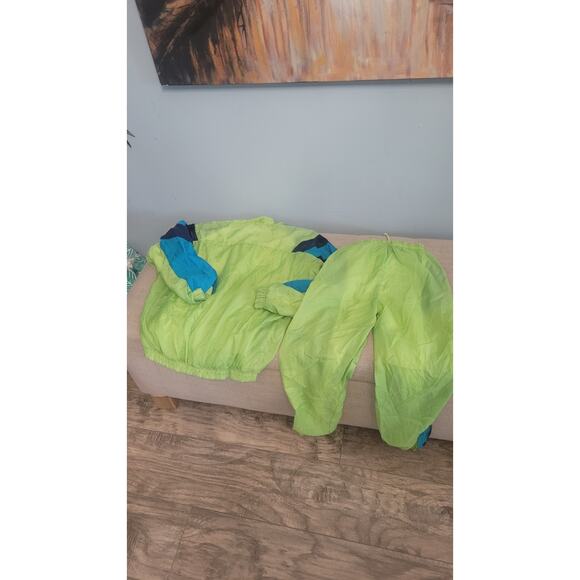 Jordache Neon Lime/Teal 90s Kids Tracksuit Set Size 164 (≈ US 14-15Y) Retro... - Picture 7 of 9